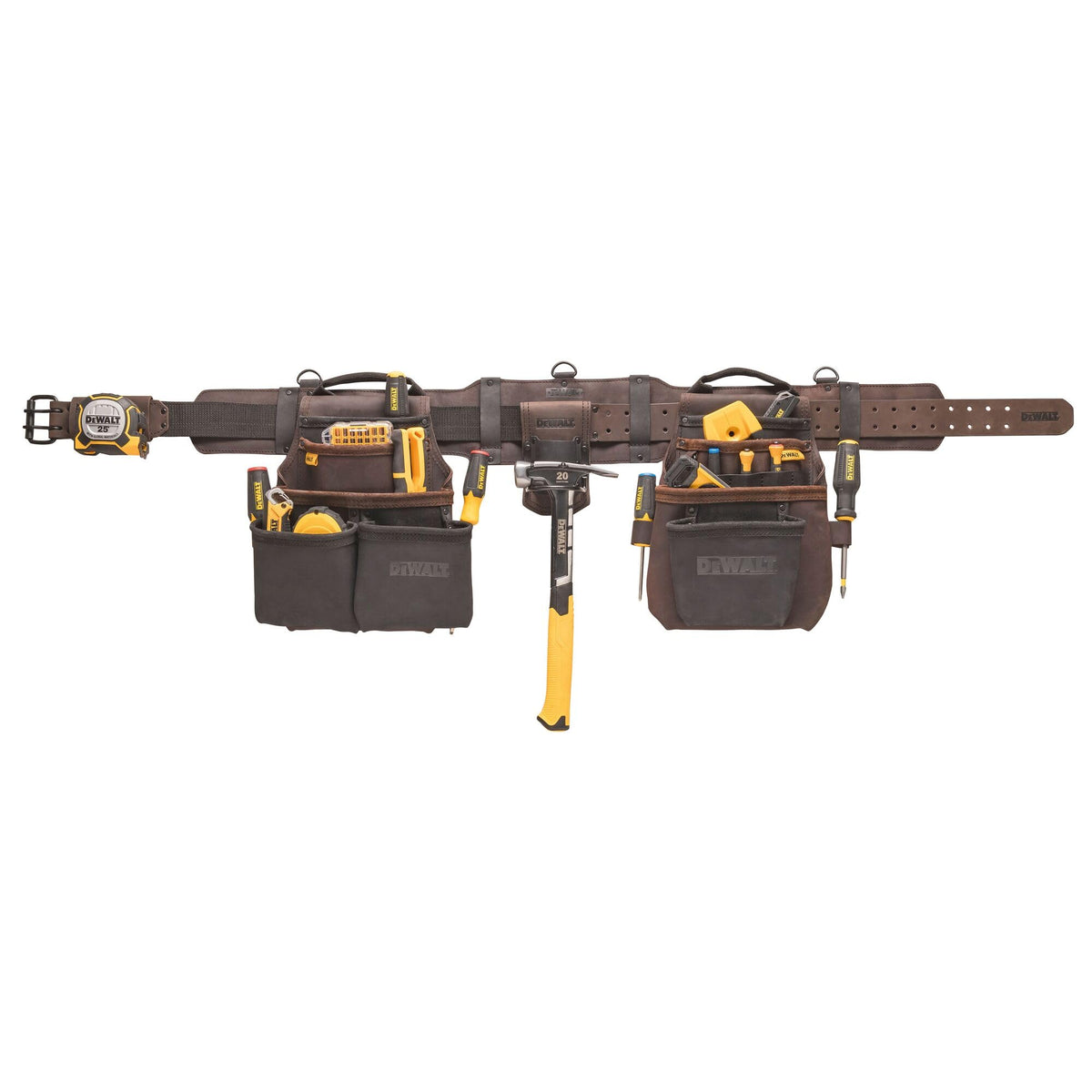 DEWALT Leather Tool Belt Organizer with 18 Pockets, Heavy Duty Construction (DWST550113)