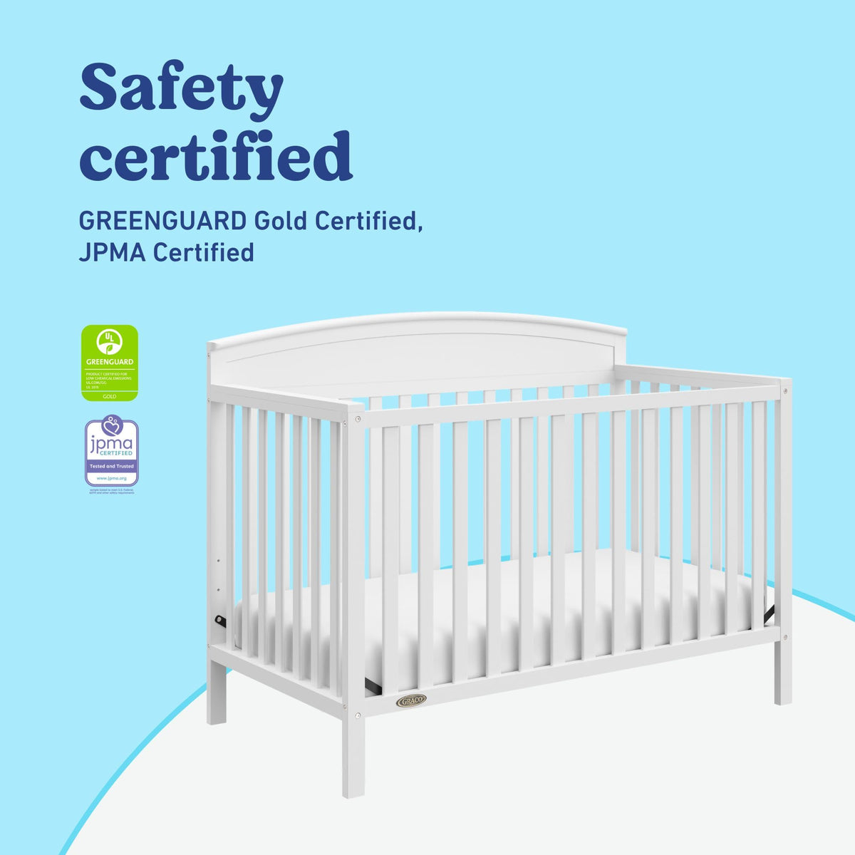 Graco Benton 5-in-1 Convertible Crib – GREENGUARD Gold Certified, Converts from Baby Crib to Toddler Bed, Daybed and Full-Size Bed, Fits Standard Full-Size Crib Mattress (White)
