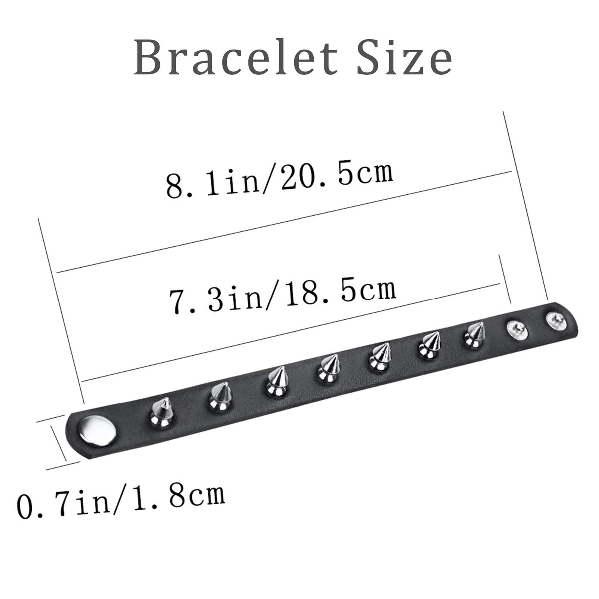 Leather Studded Bracelet Choker Punk Spike Rivet Cuff Metal Black Wristband