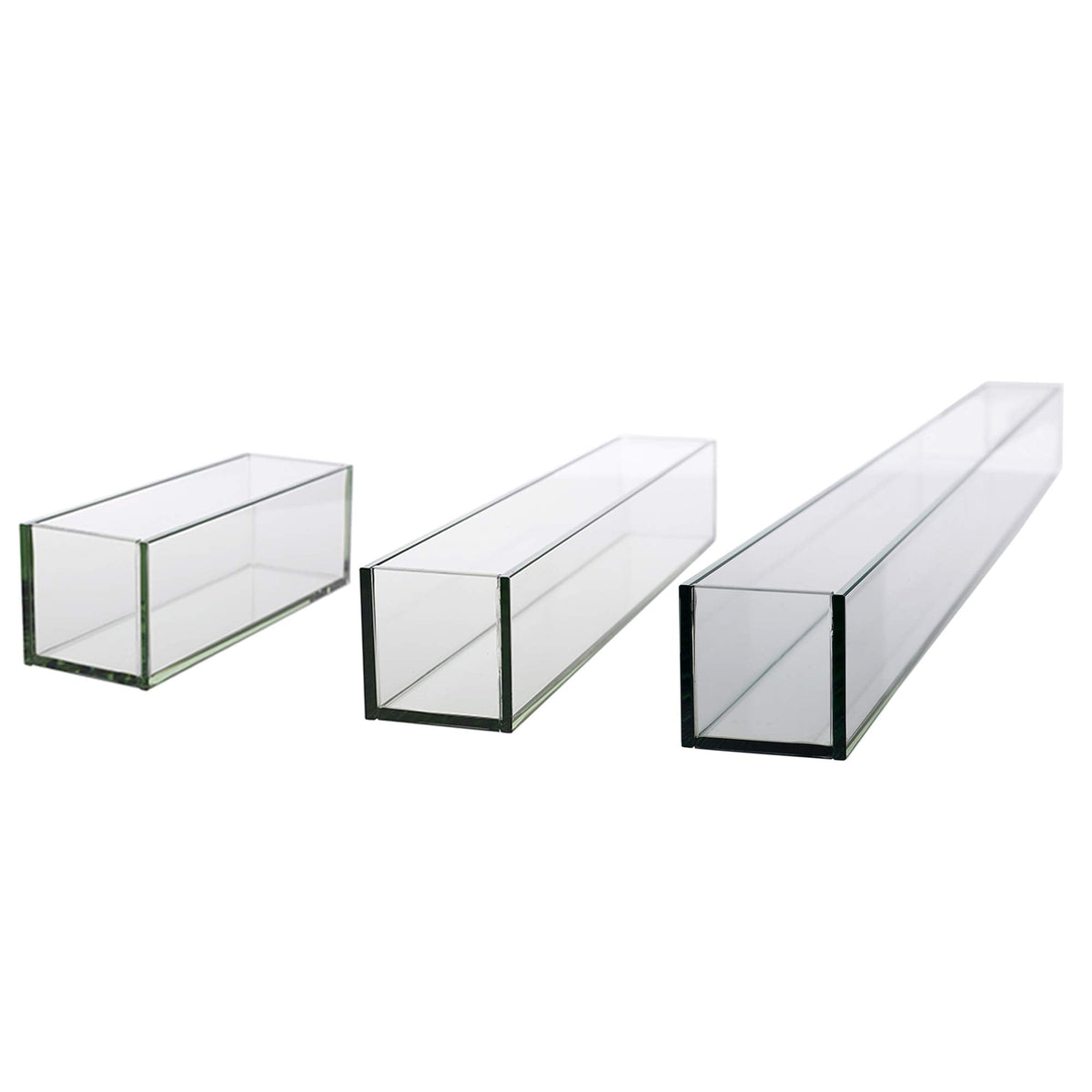WGV Rectangle Plate Vase, Length 48", Width 4", Height 4", Glass Container, Floral Dispaly, Candy Holder, Planter Terrarium for Wedding Party Event, Home Office Décor, Clear, 1 Piece
