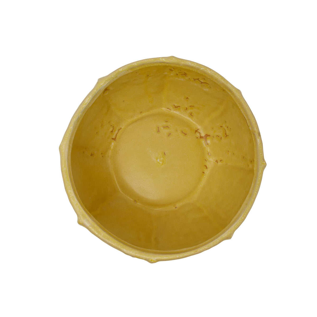 Creative Co-Op Stoneware Planter with Organically Shaped Detail, Yellow