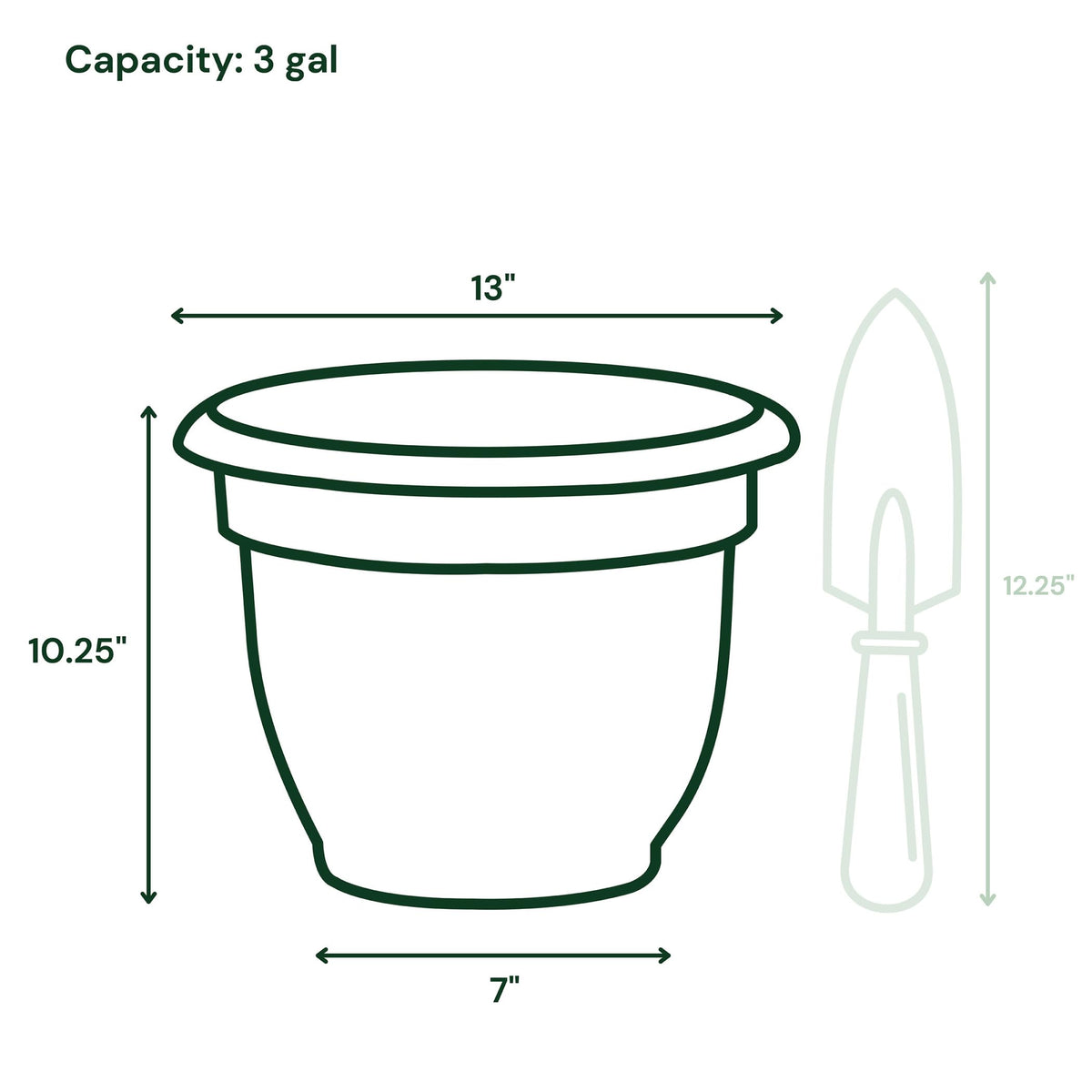 Bloem Ariana 12" Self-Watering Plastic Planter - Rolled Rim Indoor/Outdoor Garden Pot, Black, 2-Pack