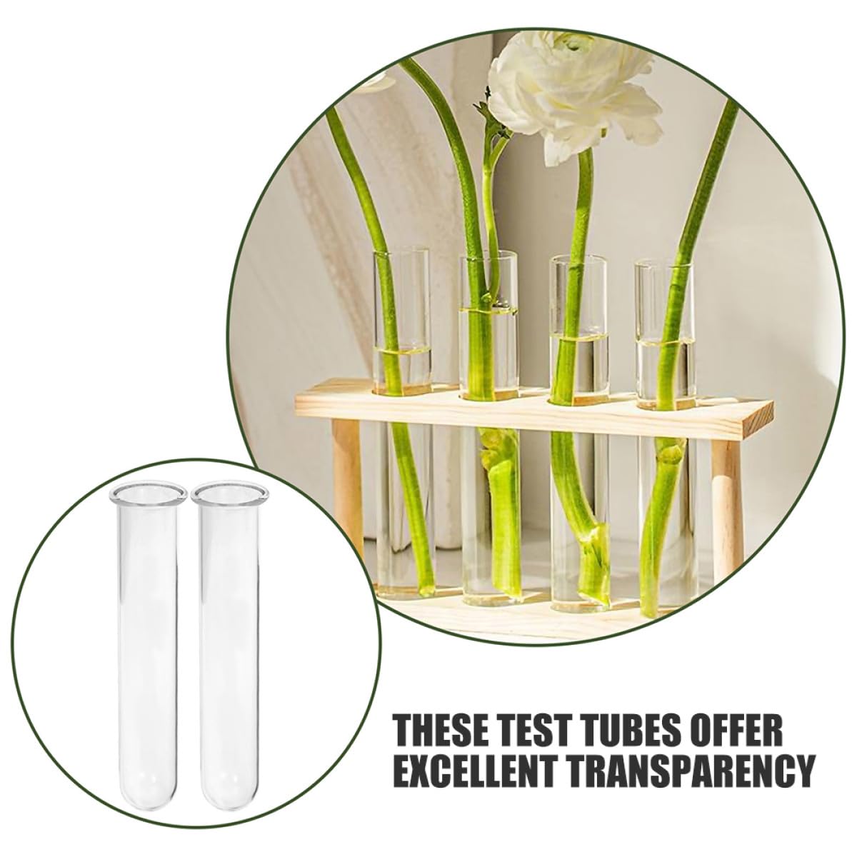 BESTYASH 4pcs Glass Hydroponic Propagation Planter Tubes 2.5x3x18cm Test Tube Vases for Desktop Plant Propagation and Terrarium Accessories Home Décor