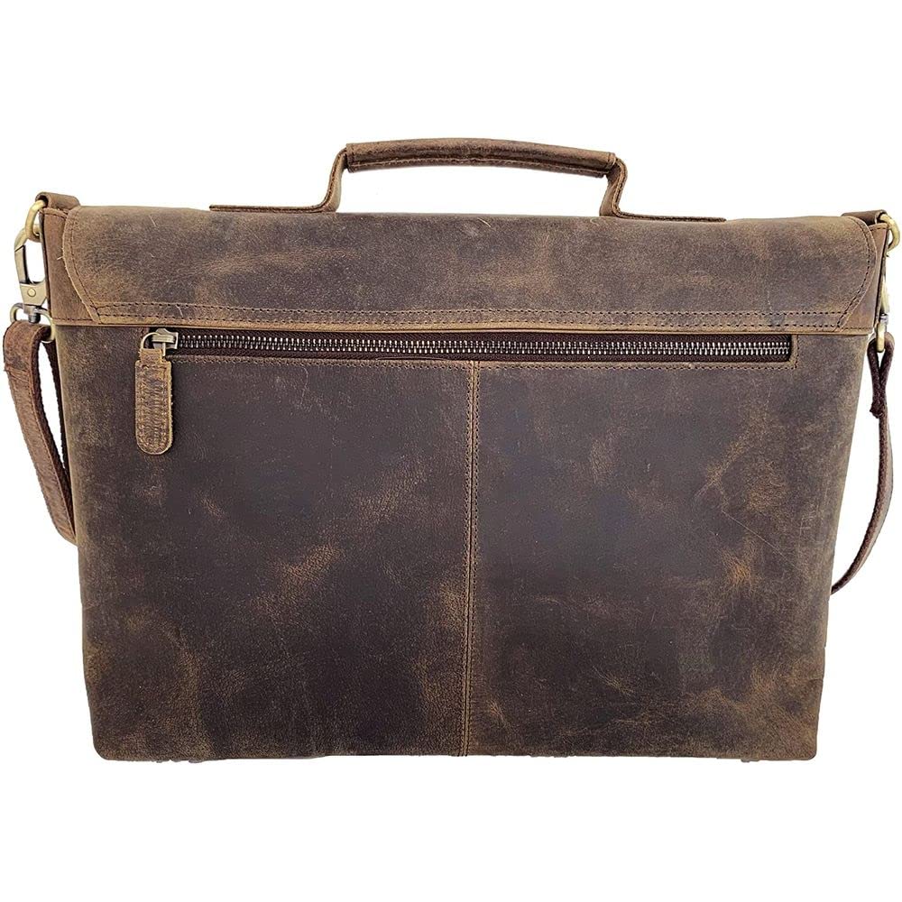 KomalC 16 Inch Leather briefcase Laptop Messenger Bags for Men and Women Best Office Satchel Bag