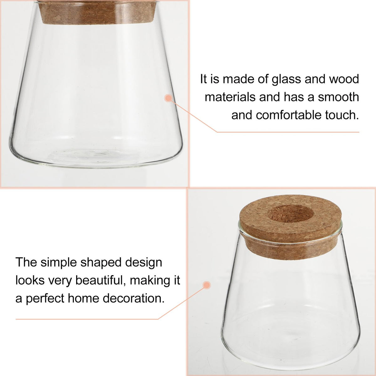 SOLUSTRE 2pcs Glass Hydroponic Plant Vases with 6.5cm Opening, Glass Terrarium for Water Propagation, Small Desktop Home and Office Garden Decoration