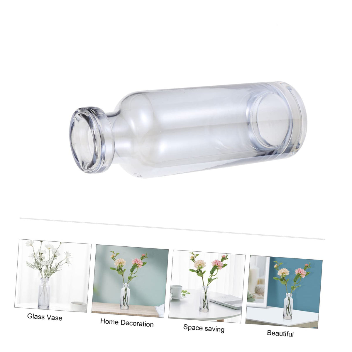 Cabilock Desktop Hydroponics Glass Planter Vase Stylish Terrarium for Home Decor Simple Design Small Bulb Container for Plant Lovers