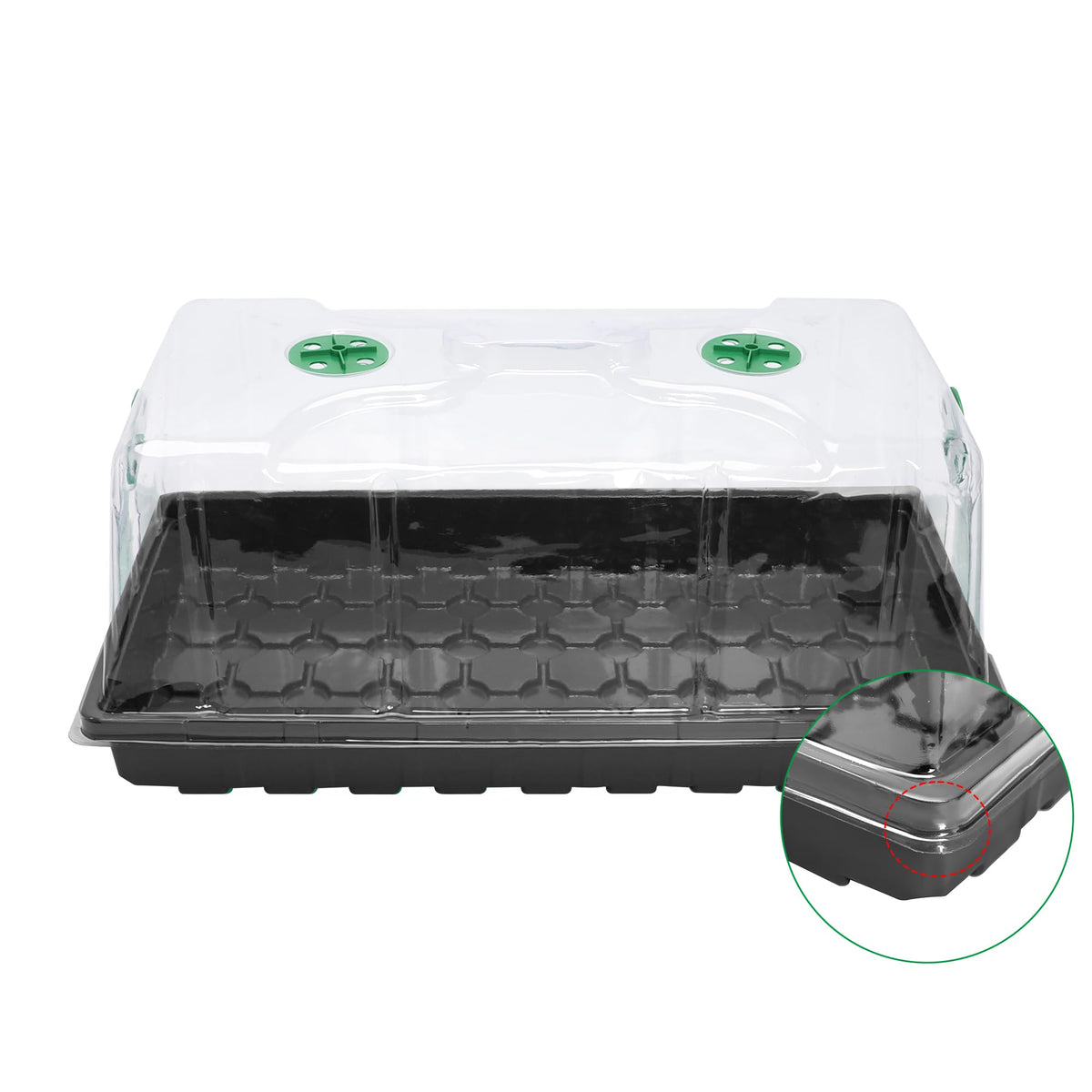 MIXC 10 Pack Humidity Dome 7" Tall Extra Strength, 1020 Growing Trays Cover, Propagation Seed Cloning Lid Vented for 10 x 20 Inch Flat Tray and Seed Starting Germination