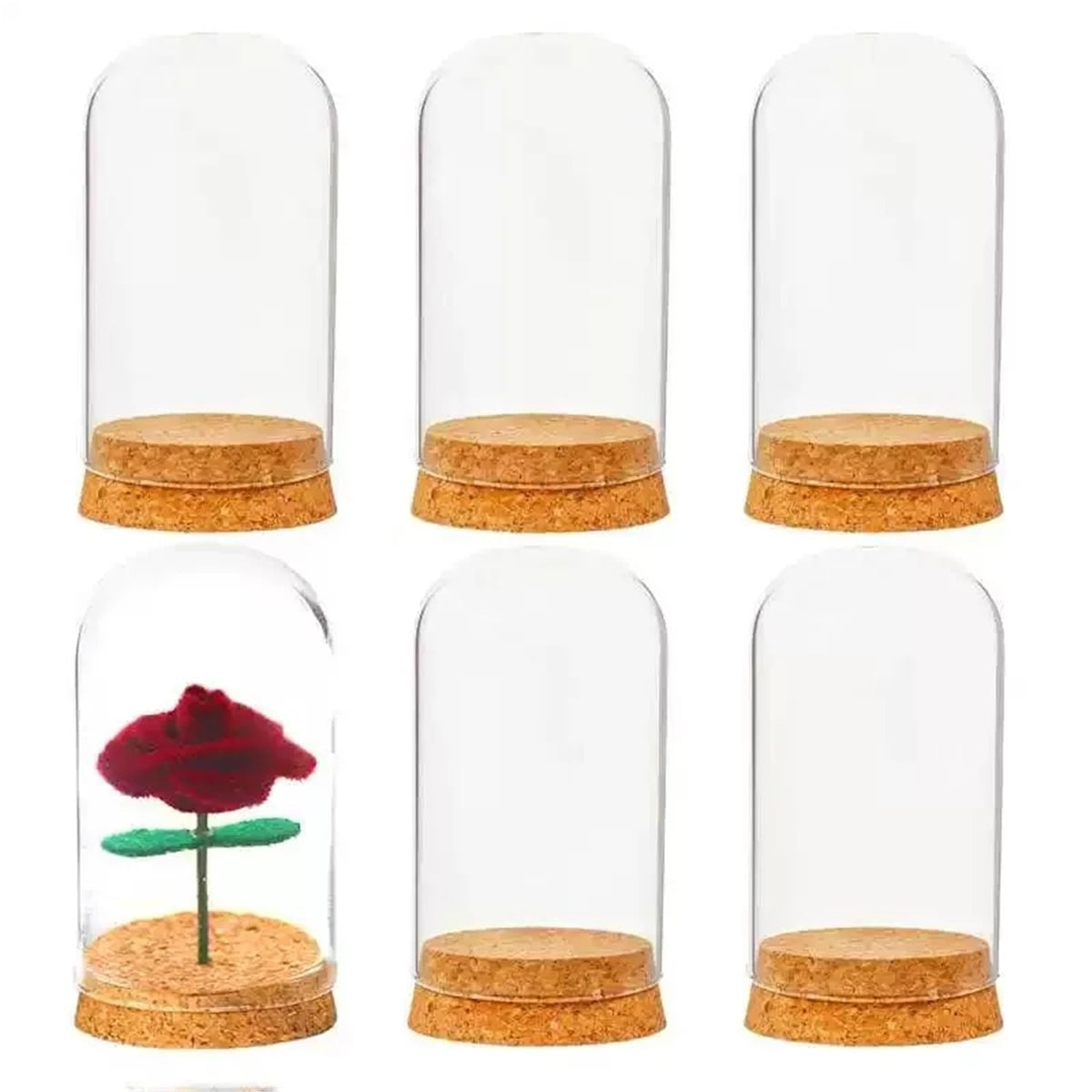 10X Da30mm Glass Bottle Terrarium Jar Cork Base Dome Dust Cover DIY Specimen Succulent Plant Micro Landscape Flower Vase Display(30x90cm)