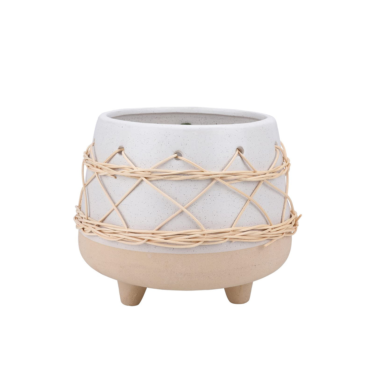 Chonsun Ceramic Planter 8 Inch Plant Pots Indoor Outdoor Planter with Drainage Hole Flower Pots Plant Pot Ceramic Mid-Century