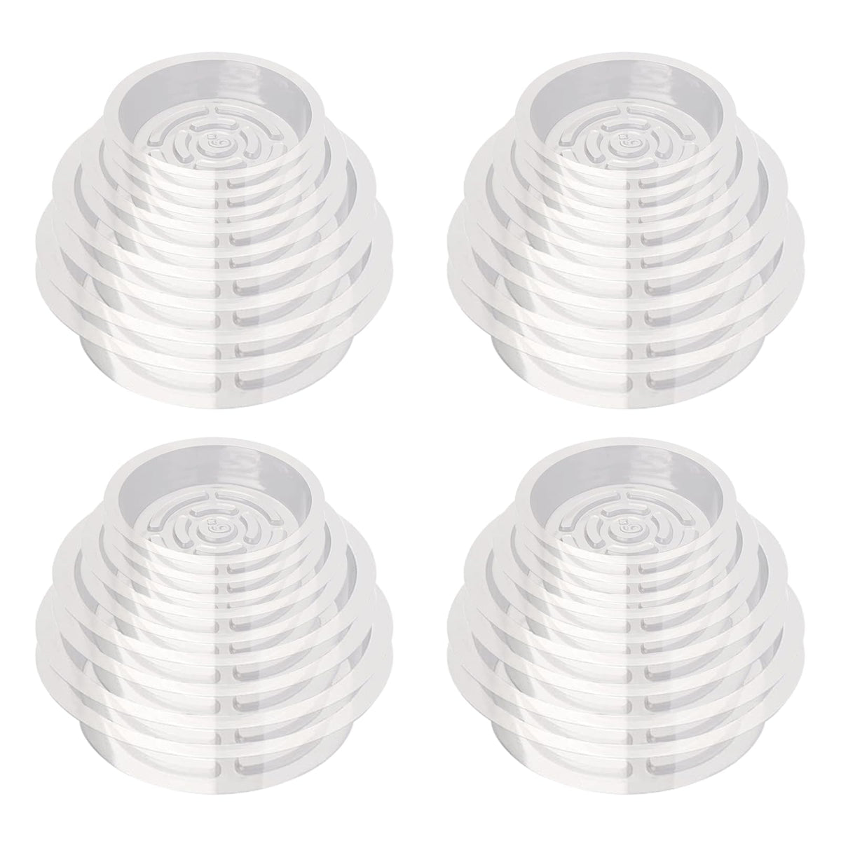 Hyuetrsa 36 PCS Plastic Plant Trays，6/8/10/12 Inch Plant Saucers Clear Plastic,Plastic Plant Saucer Durable Plant Trays for Plant pots Indoors and Outdoors（Round，Clear）