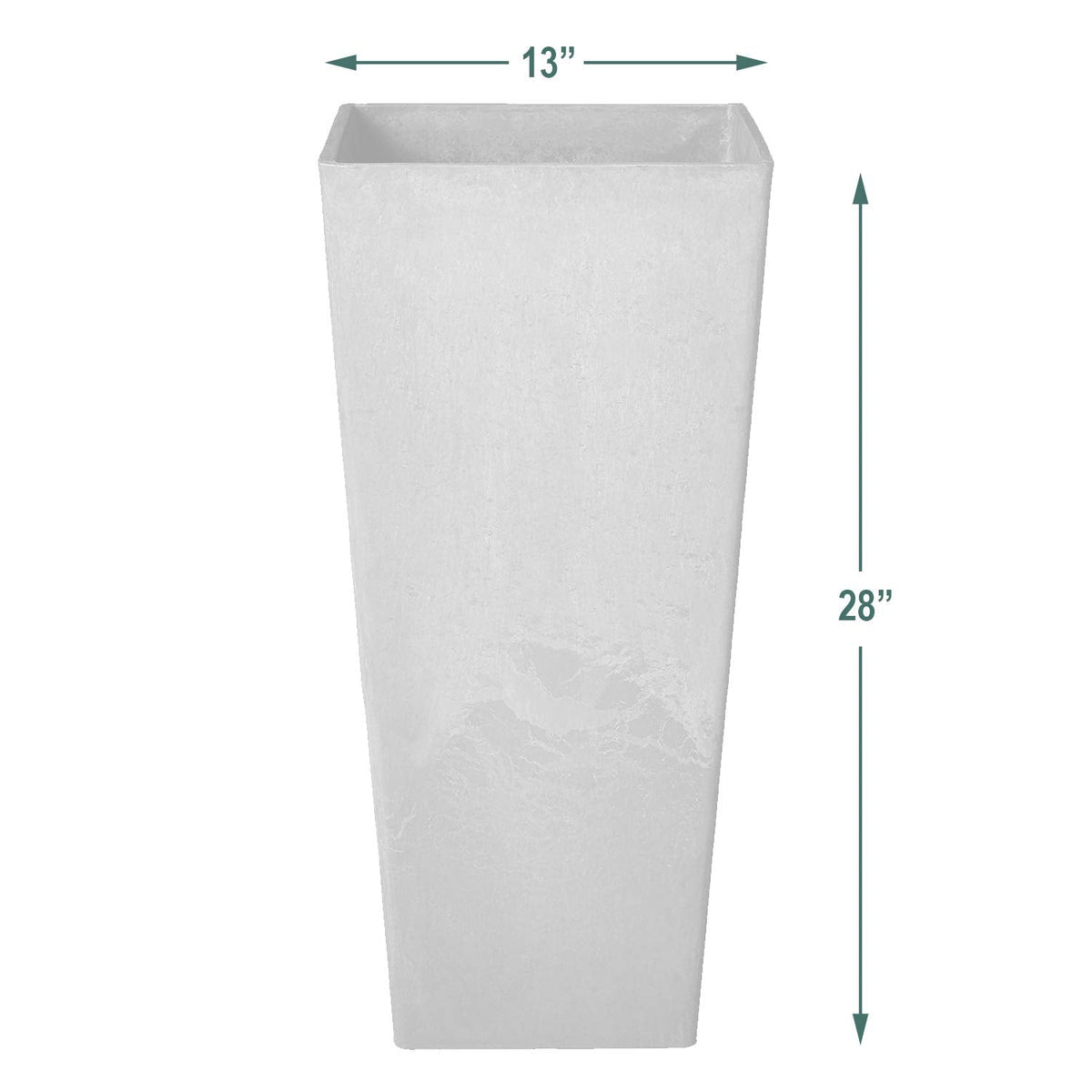 Arcadia Garden Products PSW FS32DC Contempo Tall Square Planter, 13 by 13 by 28-Inch, Dark Charcoal