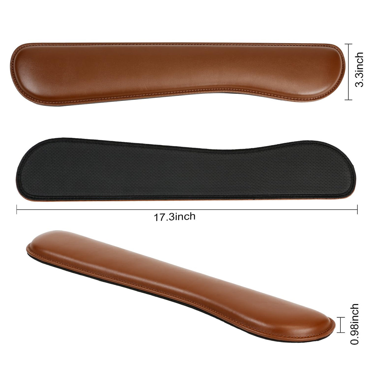 RICHEN Ergonomic PU Leather Keyboard Wrist Rest and Mouse Pad with Wrist Support, Memory Foam Set for Computer/Laptop,Gaming and Office, Comfortable for Easy Typing & Pain Relief (PU Brown)
