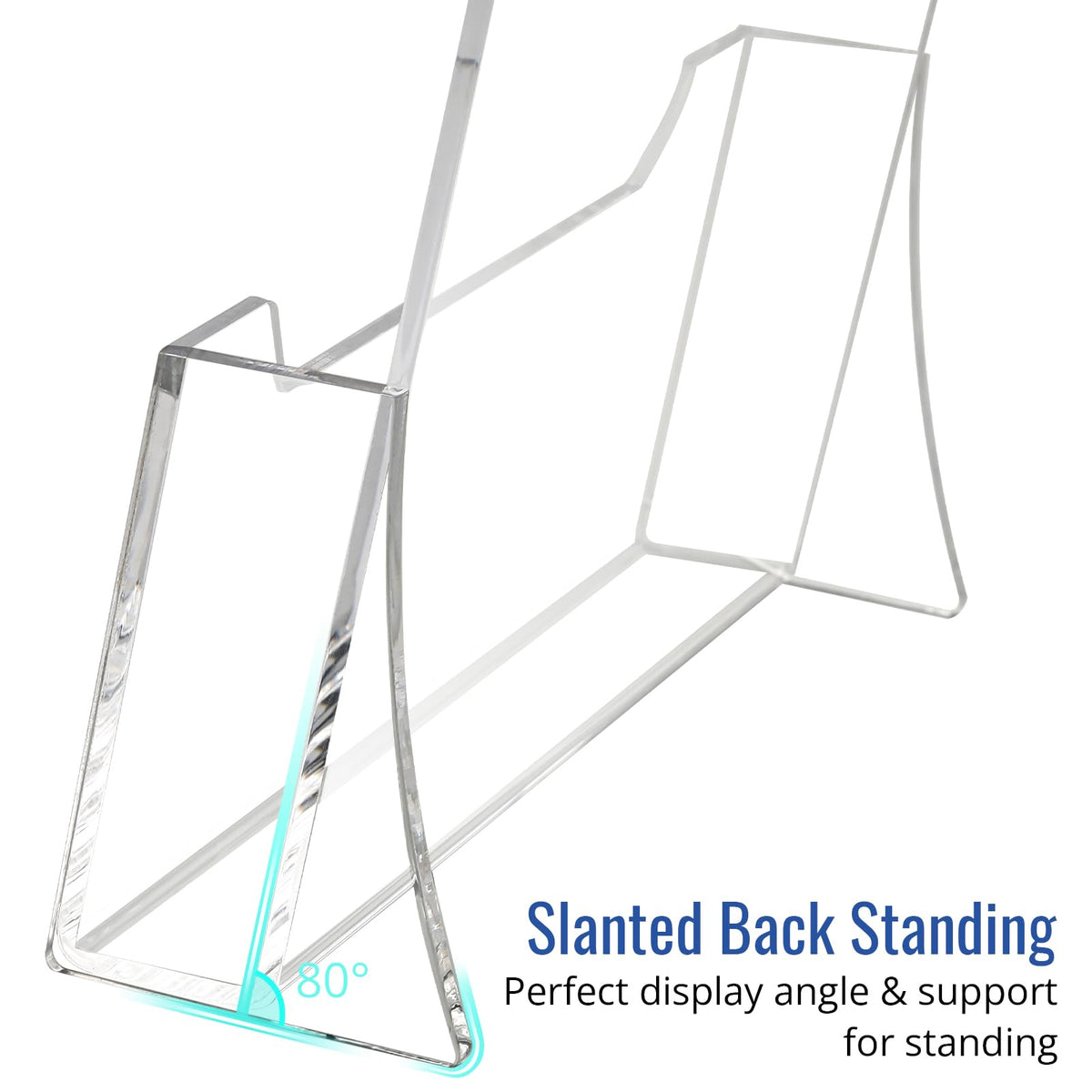 SUNQEBO Acrylic Brochure Holder 8.5 x 11 inch 2 Pack, Clear Flyer Holder Plastic Stands for Displaying Pamphlets, Magazines, Literature, Brochures, Booklets, Menu, Desk Holder, Countertop Organizer