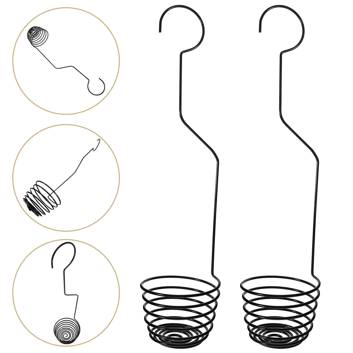 Healvian 2 Pcs Air Plant Holders Spiral Hanging Hooks 37cm Metal Tillandsia Wire Hangers for Balcony Garden Wall Décor