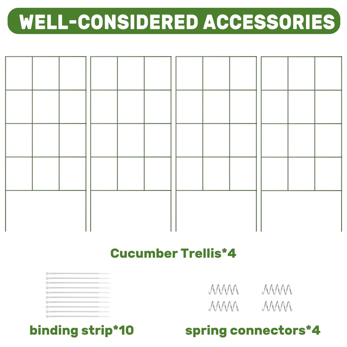 DOEWORKS Cucumber Trellis, 39" High Foldable A Frame Garden Trellis, 2 Pack, Plant Support for Climbing Cucumber, Beans, Tomatoes, Flowers, Green