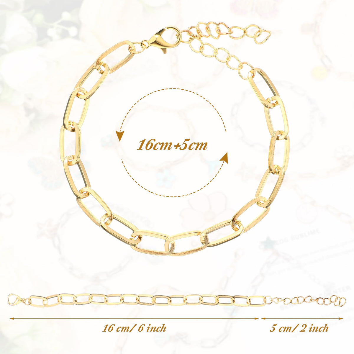 Quelay 60 Pcs Chain Bracelet Bulk Alloy Link with Lobster Clasps for Women DIY Jewelry Findings Bracelet Jewelry Making Supplies Accessories (Gold and Silver)