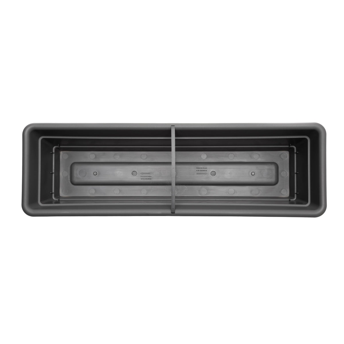 Bloem Dura Cotta Window Box Planter: 24" - Charcoal - with Tray, Weatherproof Resin Box, Removable Tray for Indoor & Outdoor Use, Gardening, 3 Gallon Capacity