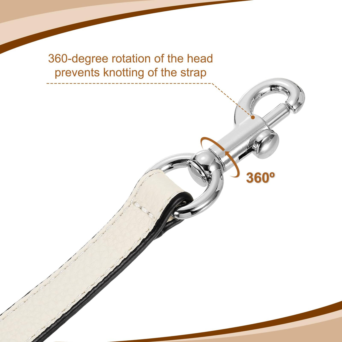uxcell 19.29 Inch PU Leather Short Bag Strap with Clasp, Purse Handles Handbags Replacement Straps for Clutch Bag Underarm Bags, Beige, Silver Buckle