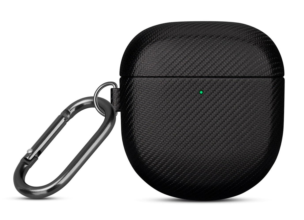 LOPIE Handmade Case for Bose QuietComfort Ultra 2 Earbuds 2025 / Quiet Comfort Ultra Earbuds/QuietComfort Earbud II, Synthetic Leather, Protective Hard Shell Cover with Clip & Cleaner Kit - Black