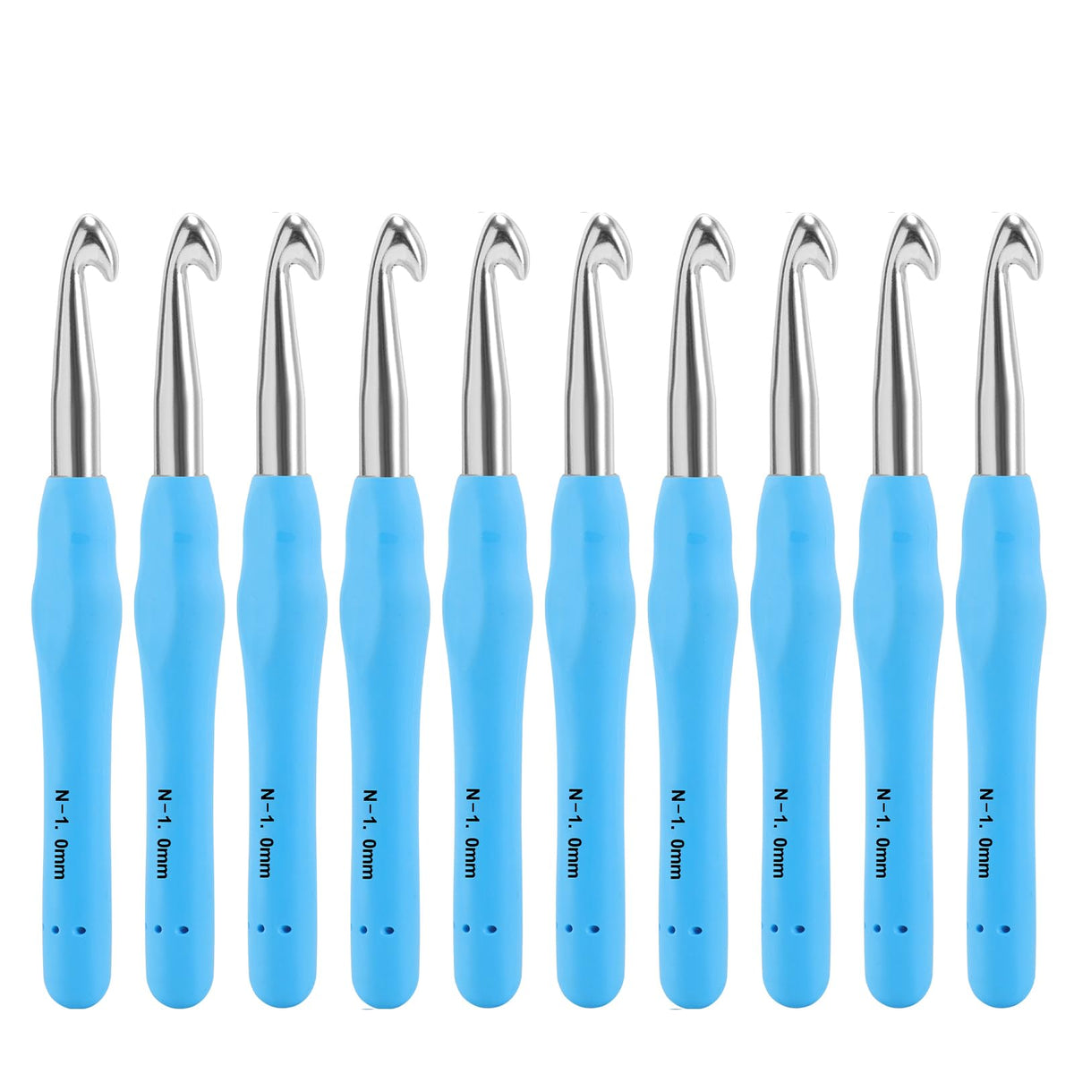Vodiye 10PCS Crochet Hooks, Professional Extra Long 10.0mm Crochet Hook, Ergonomic Handle Crochet Hooks Set, Crochet Needle for Beginners and Experienced Crochet Hooks Lovers (10pcs - 10mm)