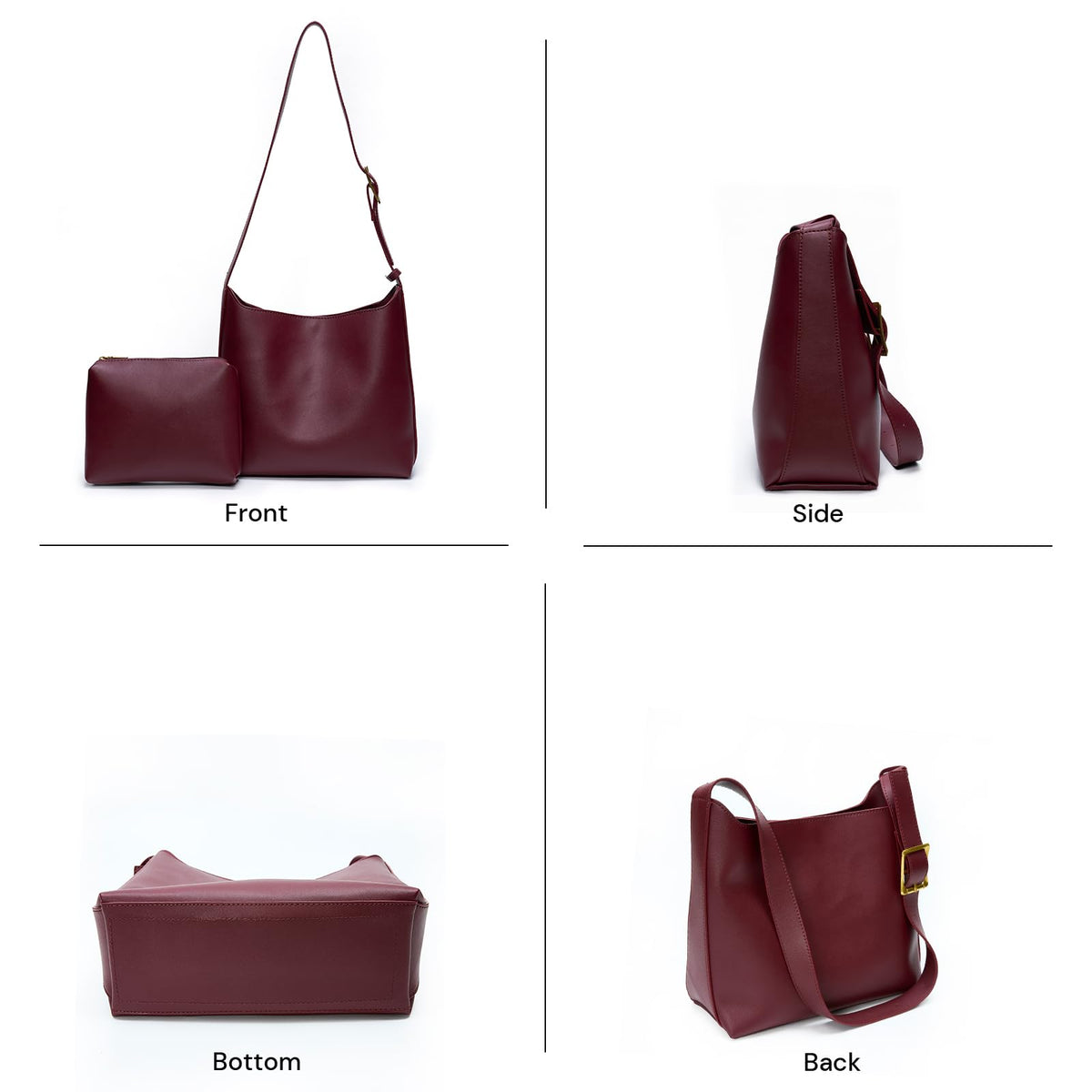 Bucket Bags for Women Medium Shoulder Bag Vegan Leather Tote Adjustable Strap Trendy Designer Handbags Work Travel Purse