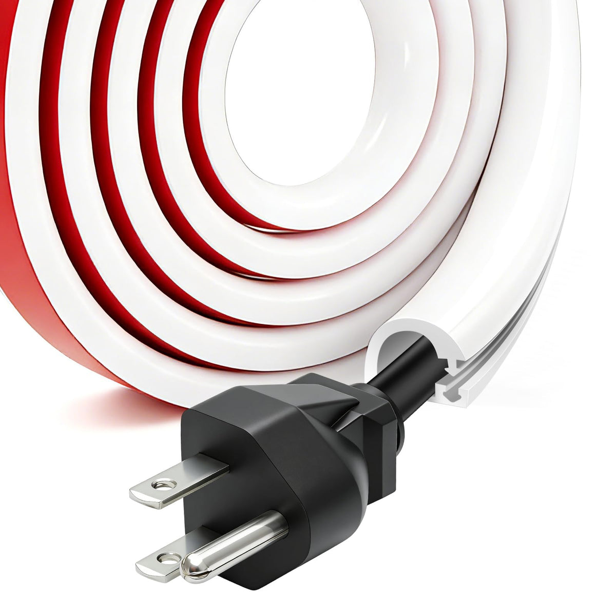 Self-Adhesive Silicone Cable Hider, Flexible Wire Cover Cable Raceway for Wires, Wall Mount TV, Home Audio, Network, Power, and Phone Line Managemen (White-1 Cable, 78inch)