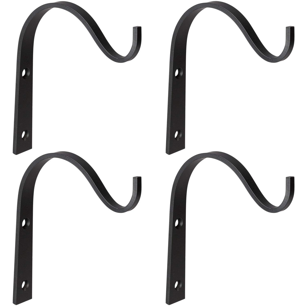 Mkono 4 Pack Iron Wall Hooks for Hanging Plant Lanterns, Plant Hanger Fence Metal Bracket for Bird Feeders, Wind Chimes, Mason Jar Sconces, Light Outdoor Indoor Rustic Home Decor, 6 Inch