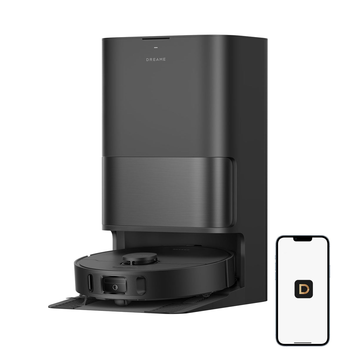DREAME D30 Ultra CE Robot Vacuum and Mop with Auto Dust Emptying, 25,000Pa Suction, 0.41in Mop Lifting, Multifunctional Base Station, Mop Self-Washing, Smart Obstacle Avoidance, Black