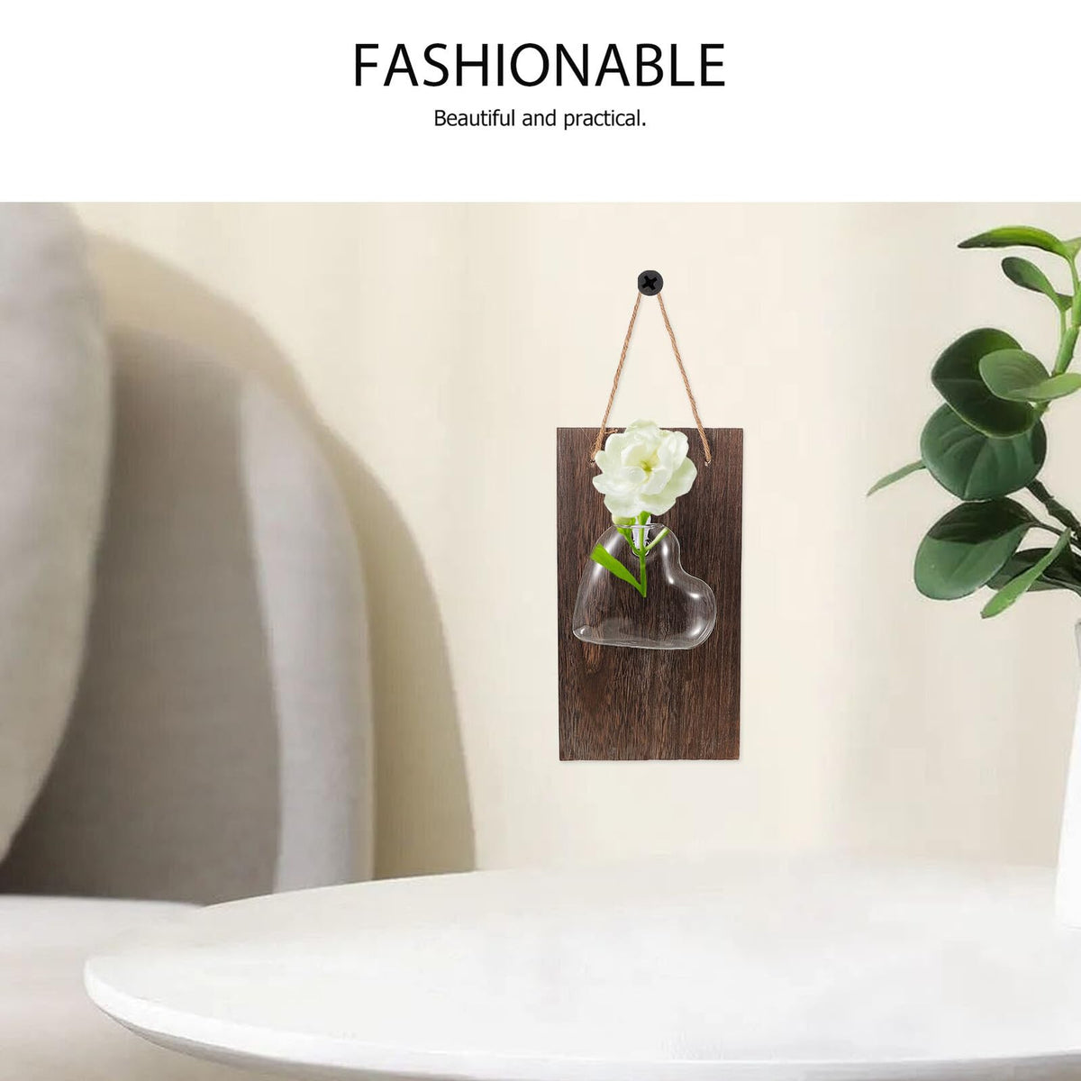 VALICLUD Wall Mounted Glass Vase Hydroponic Planter Glass Decorative Flower Vase for Indoor Plants Home Décor Terrarium Desktop Supplies