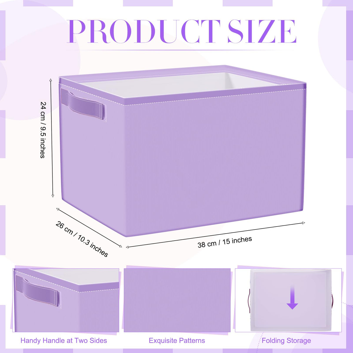 Boao 3 Pack Fabric Storage Bins for Shelves, Pastel Canvas Storage Baskets with Handles, Collapsible Closet Organizer Bins for Clothes Toys Books Laundry Nursery Bedroom