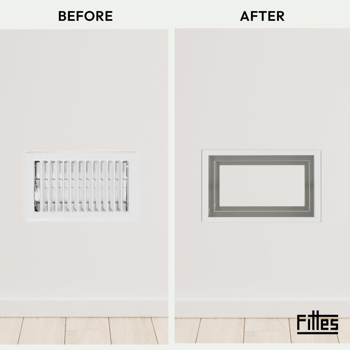 Fittes Framed Wall Vent [Lite+] - 6"x10" - Cotton White - 1 Pack