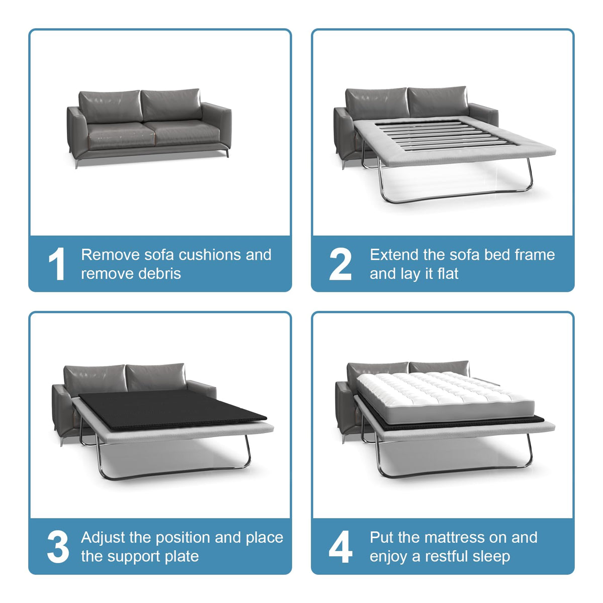 Imperius Sleeper Sofa Support Board 36”x71” Sofa Bed Board for Pull Out Couch, Folds with Frame, Under Mattress Bar Shield, Sofa Bed Support, Folding Bed Board