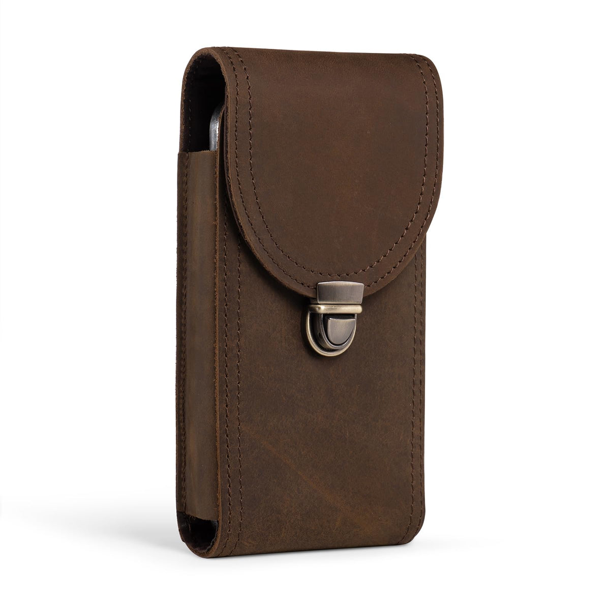 Hengwin Top Grain Crazy Horse Leather Phone Holster Fit for iPhone 17 Pro Max 16 Pro Max 15 Pro Max 14 Pro Max 13 Pro Max Samsung Galaxy S25 Ultra Pouch Case with Belt Clip Phone Holder (Retro Brown)