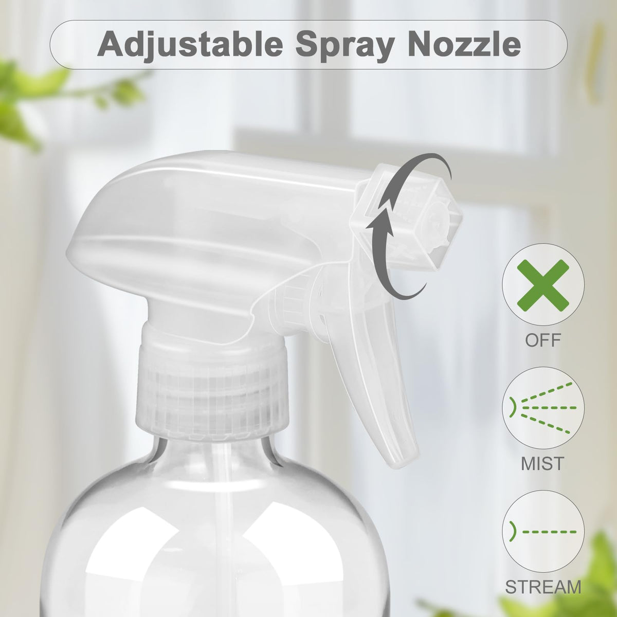 Worldgsb 2 Pack Glass Spray Bottles with Silicone Sleeve, 16 oz Empty Refillable Containers with Adjustable Spray Nozzles, Spray Bottles for Hair, Cleaning Solutions and Plants Blue
