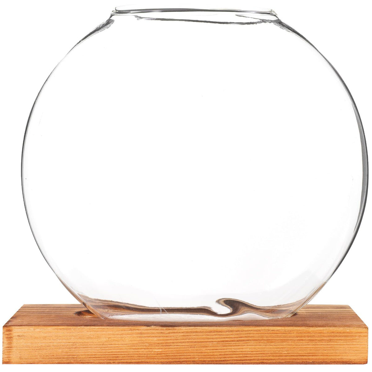 OSOLADY Glass Hydroponic Vase with Wooden Base, Plant Propagation Station for Office and Home Décor, Tabletop Glass Terrarium Hydroponics Display Ornament