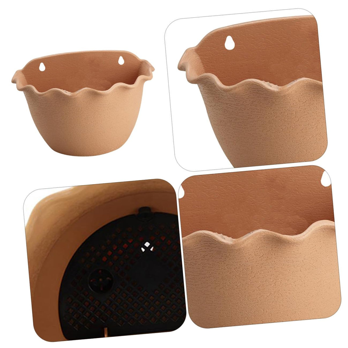 DOITOOL Plastic Hangers Hanging Planters Hanging Planters Wall Planter Flower Plant Pot Railing Planter Basket Half Round Flowerpot for Fence Balcony Gardens S Light Indoor Plants