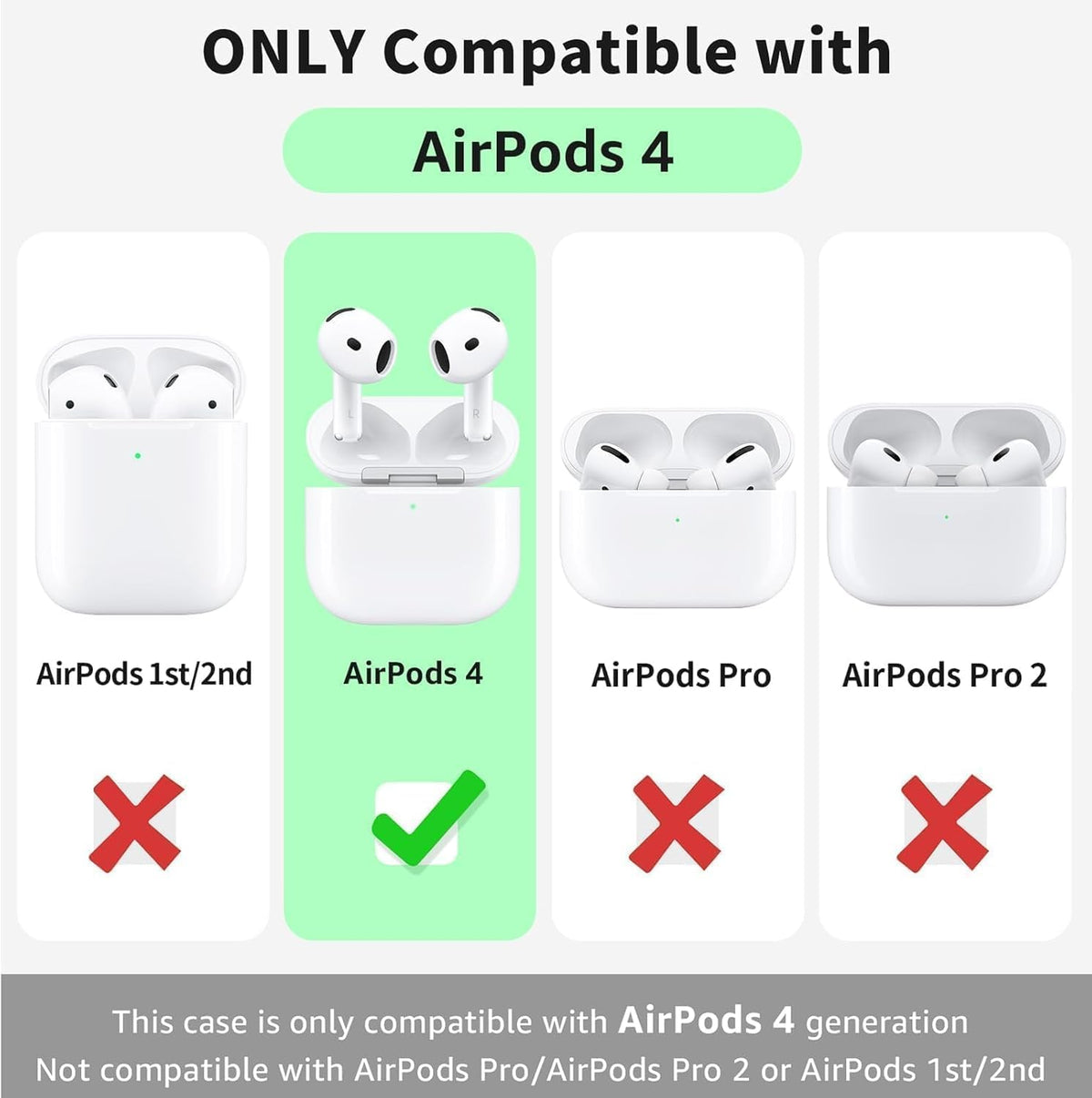 KUYTOP for AirPods 4 Case, Compatible with AirPods 4th Generation, Leather Full Body Shockproof Protective Cover, Random Pattern (A)