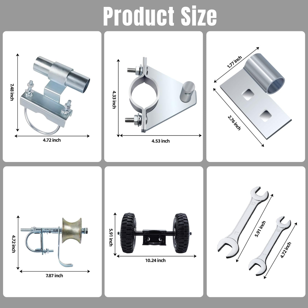 Jeogejin Rolling Gate Hardware Kit for Chain Link Gate Sliding Gate Hardware, Suitable for Sliding Gate Construction in Various Scenarios（Farm, Ranch, Yard）