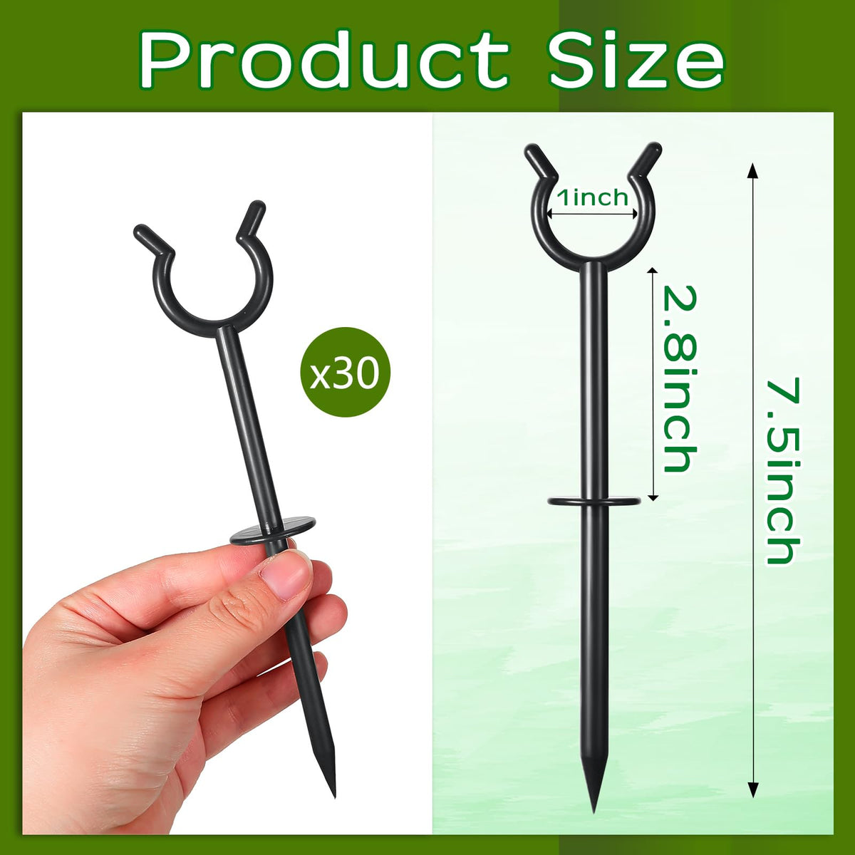 Taiyin 10 Pcs 3/4'' Garden Hose Holder Brackets Garden Guide Holder Decorative Outdoor Guide Stakes Support Spike Plant Tool to Keep Off Lawn for Yard (Black)