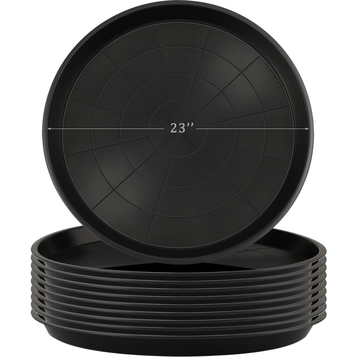 Eccliy 10 Packs 23 Inch Plastic Large Plant Saucers Heavy Duty Planter Trays Jumbo Flower Pot Saucers Plastic Water Trays for Indoors and Outdoors