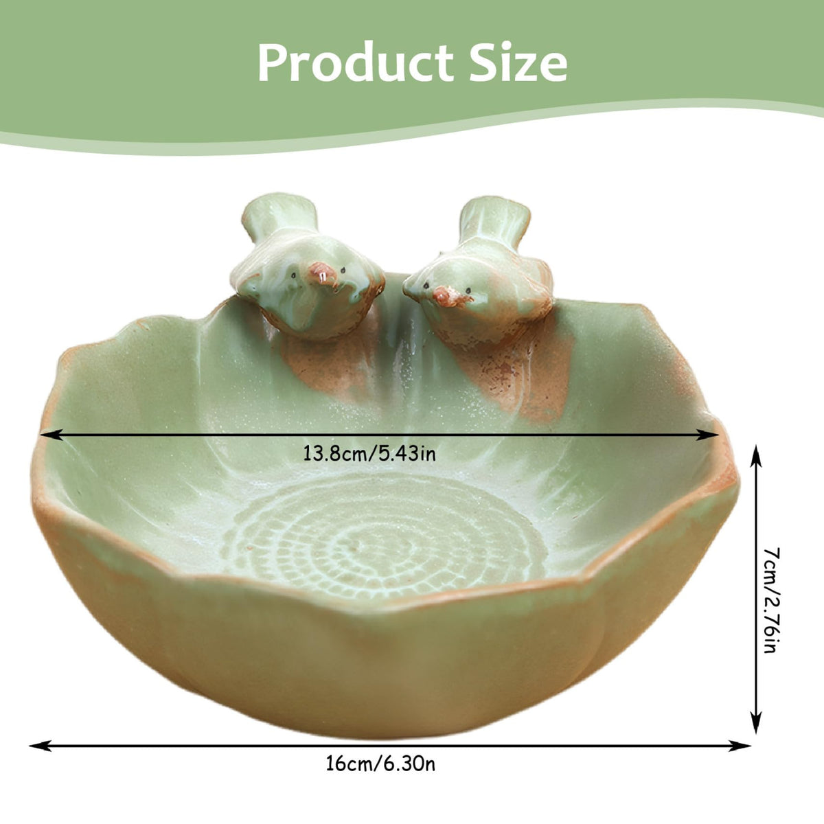 Jeorywoet Suculentas Pot with 2 Adorable Birds Planter DIY Flower Planting Ceramic Round Hollow Planter for Home Indoor Outdoor Garden Decor Flowerpot