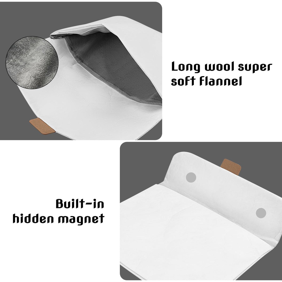 HannaFires Retro Paper Clutch Bag - Portable Tablet & Document Sleeve with Water Repellent Liner for Work, School & Gift (White)