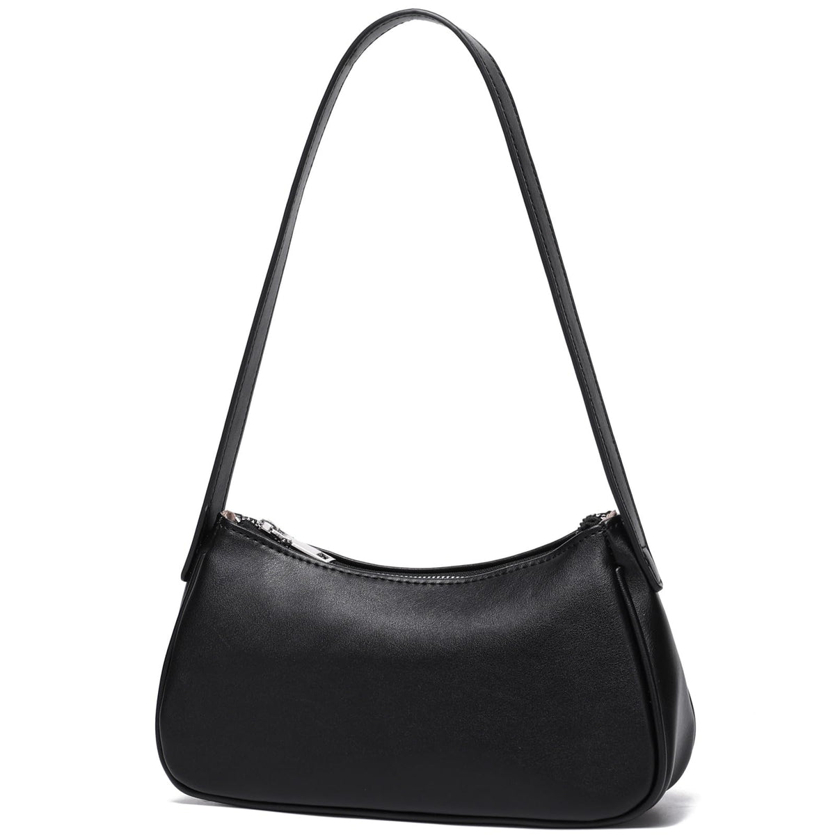 LACOMILA Small Shoulder Bag for Women Cute Mini Purse Trendy Vegan Leather Y2k Crescent Handbag (Black)