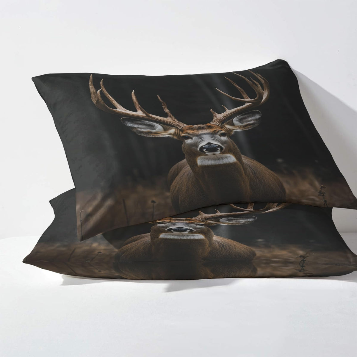 NOGAWA Deer Sheets Queen, Wildlife Bed Sheets, Rustic Hunting Bedding Sheets, Soft Microfiber Deep Pocket Fitted Sheet & Flat Sheet & 2 Pillowcases