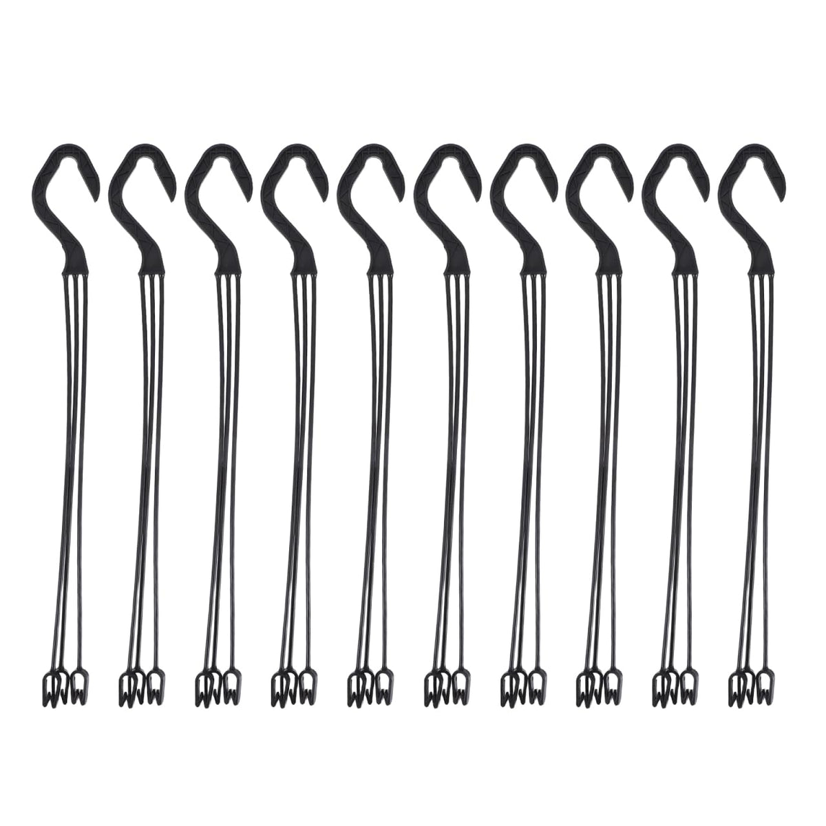 Lurrose 10Pcs Plastic Hanging Basket Hooks Hanging Planter Holder Flower Pot Hangers for Outside and Indoor Small Flower Pots, Black