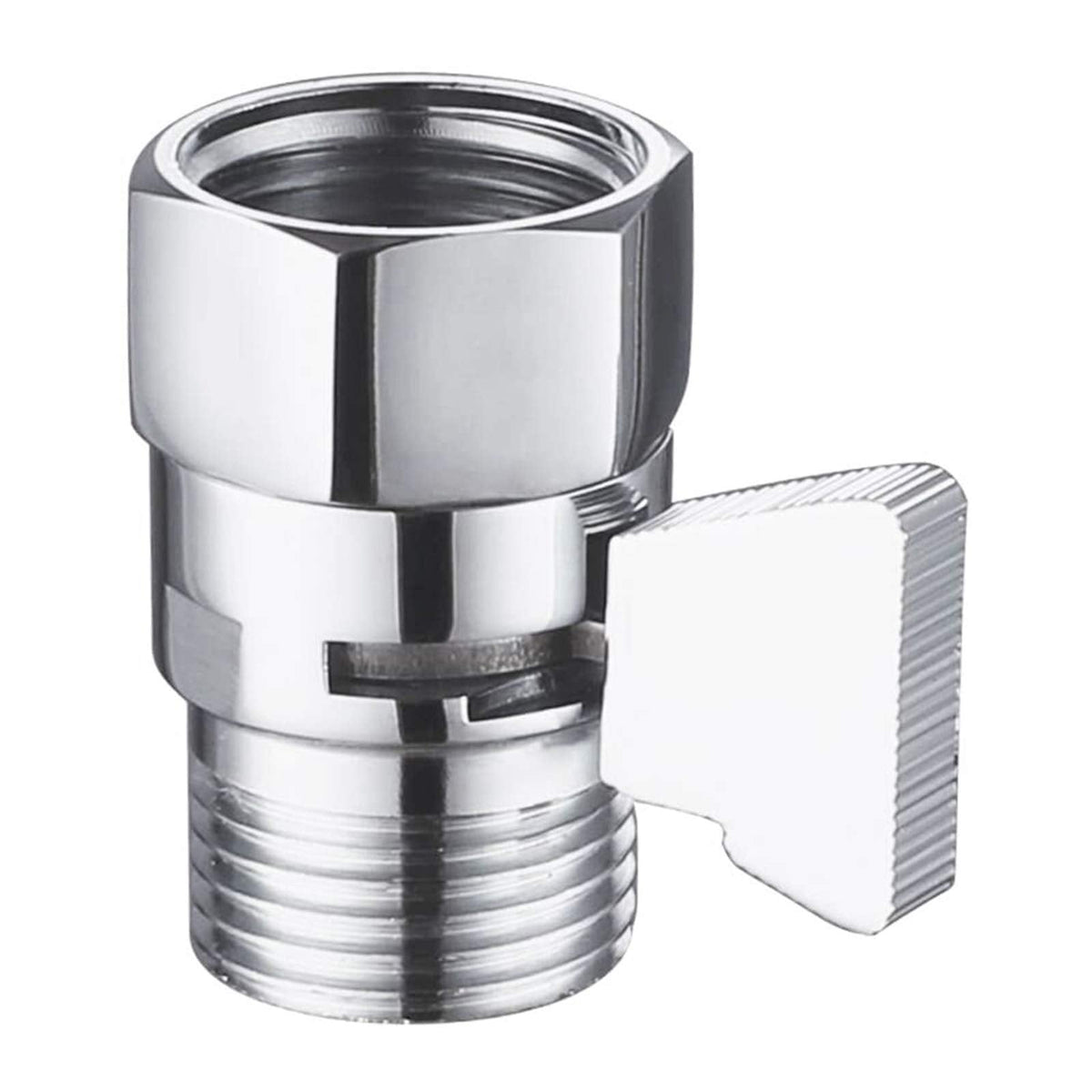 Aquafaucet Water Flow Control Valve Water Pressure Regulator Hand Shower & Bidet Sprayer Control Shut Off Valve Showerhead Brass Turn off Valve Polished Chrome G1/2 Standard Connection