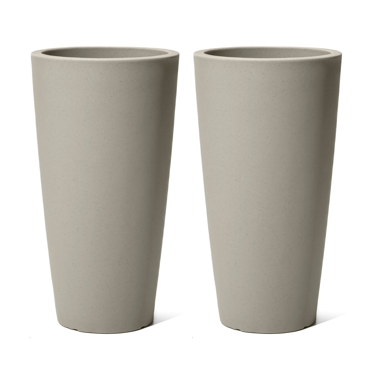 Step2 Tremont Tall Round Tapered Planter, 28" Tall 2-Pack, Indoor/Outdoor Plants, Efficient Drainage, Durable Resin, Concrete