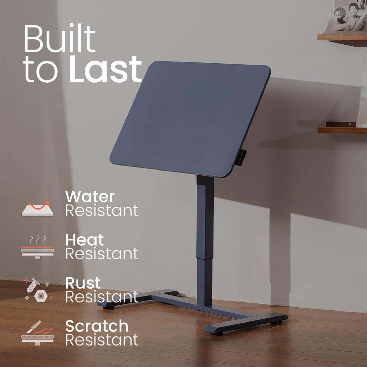 TopJob ANYDESK FOLD Mobile Standing Desk, Portable with Lockable Wheels, Foldable Stand Desk, Rolling Computer Workstations, Used for Home, Couch Side Table, Bedside Table in Bed Room Kitchen