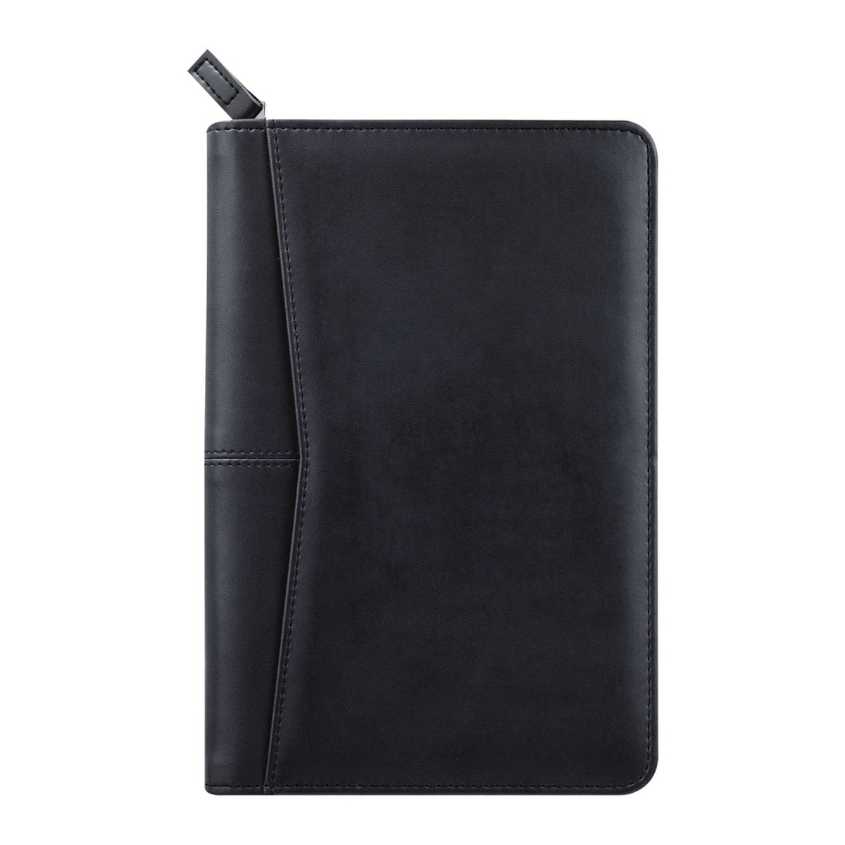 Gorbado Small Portfolio Organizer, A5 Zippered Business Portfolio, Junior Padfolio Folder Binder for Women & Men, 5 x 8 Writing Pad Included, Black