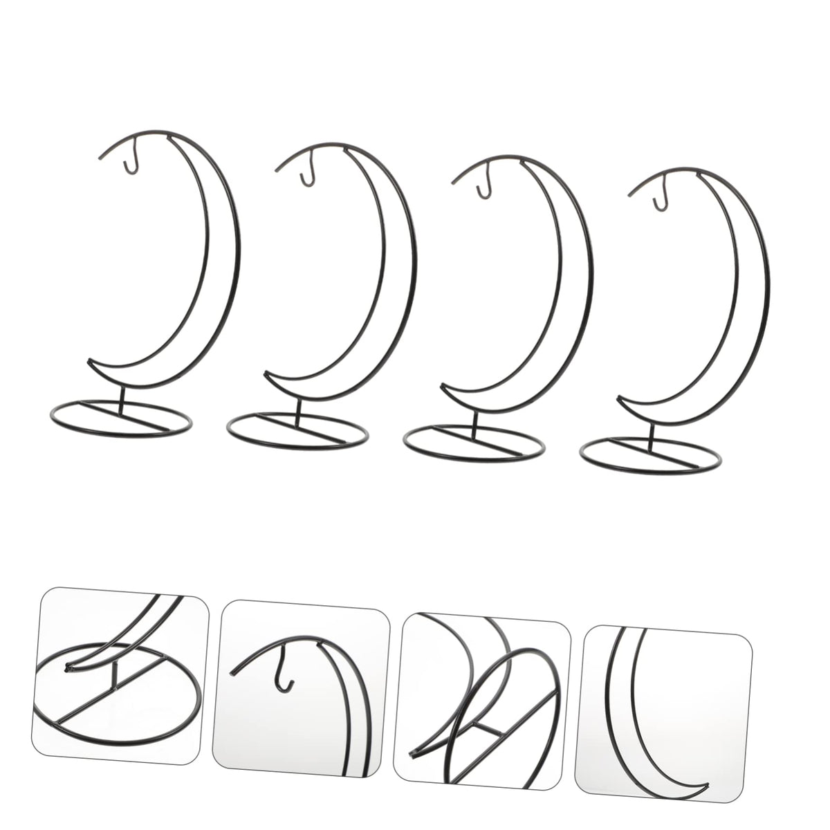 IWOWHERO 4pcs Iron Green Plant Hanging Rack Sturdy Flowerpot Hanger Hydroponic Vase Hanger for
